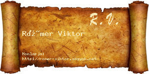 Römer Viktor névjegykártya