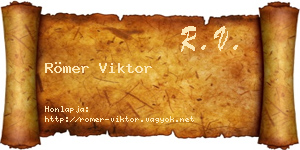 Römer Viktor névjegykártya